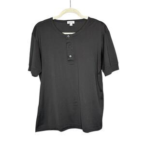 Sunspel Riviera Henley T-Shirt in Grey